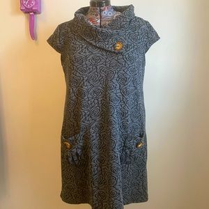 Cowl Neck Rose Print Dress